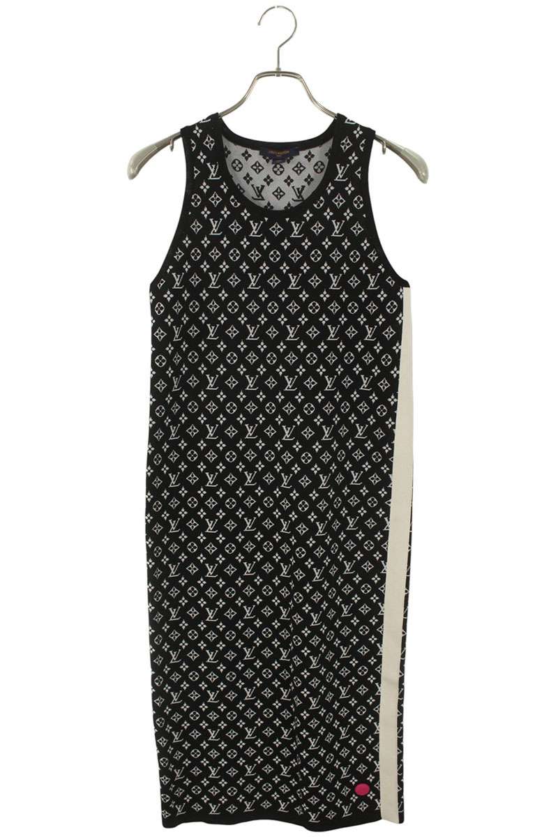 ルイヴィトン LOUISVUITTON サイズ:XS RW222J N87 FNKD05 モノグラムニットノースリーブワンピース(ブラック調)【101152】【BS99】【レディース】【中古】bb205#rinkan*B