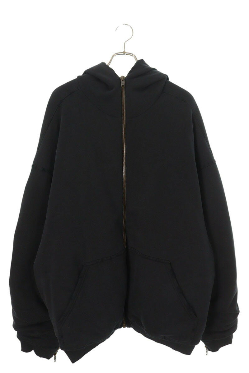 バレンシアガ BALENCIAGA　サイズ:M 720497 TNVF7 オーバーサイズフーデットブルゾン(ブラック)【101152】【SB01】【メンズ】【中古】bb409#rinkan*B