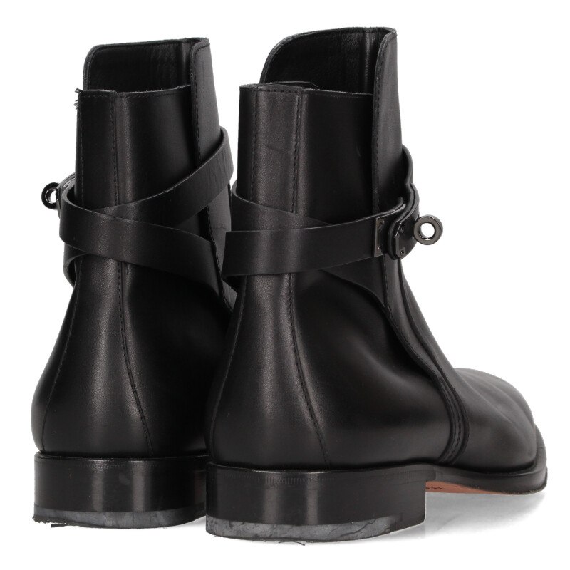 エルメス HERMES　サイズ:42 フォーチュン カーフレザーケリー金具ブーツ(ブラック)【701152】【BS99】【メンズ】【小物】【中古】bb205#rinkan*B