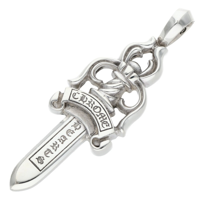 クロムハーツ Chrome Hearts　 LARGE DAGGER ラージダガー シルバーネックレストップ(シルバー 40.43g)..