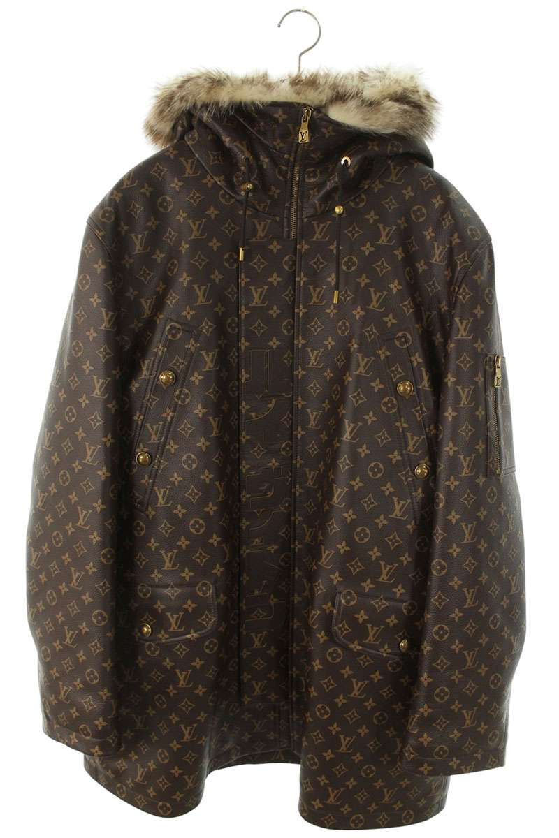 ルイヴィトン LOUISVUITTON サイズ:54 1AIMZ3 モノグラム レザーパーカコート(ブラウン)【301152】【SS13】【メンズ】【中古】bb...