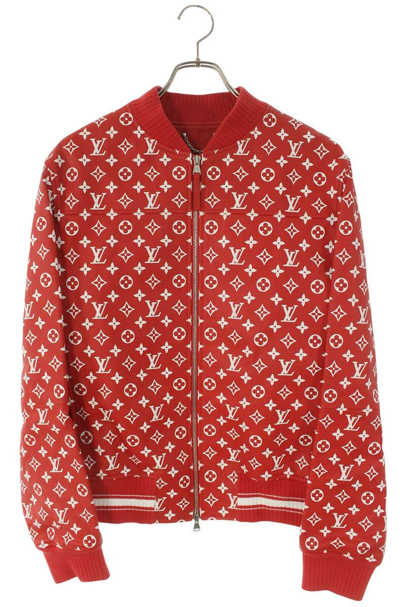 シュプリーム ルイヴィトン SUPREME LOUISVUITTON サイズ:50 LV Leather Baseball Jacket モノグラムボンバーレザ...