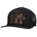 クロムハーツ Chrome Hearts サイズ:ONE SIZE TRUCKER CAP トラッカーキャップ 3セメタリーレザーパッチメッシュキャップ(ブラッ...