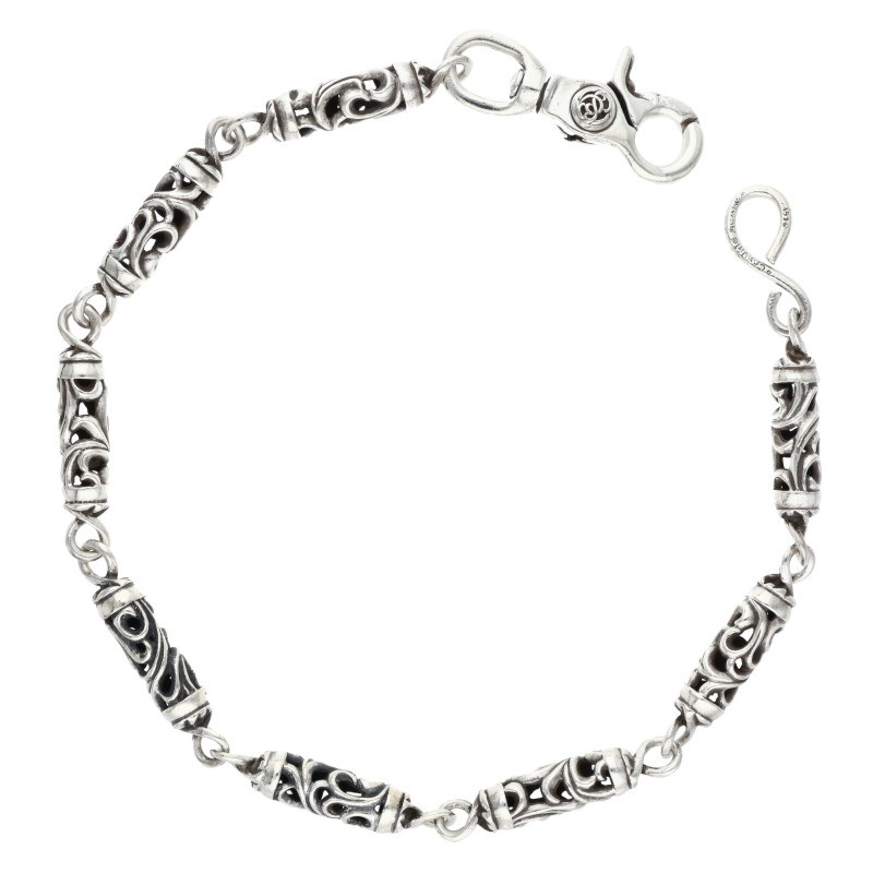 クロムハーツ Chrome Hearts　サイズ:8LINK ROLLER LONG-S 1クリップ8LINKロングローラー フローラルボ..