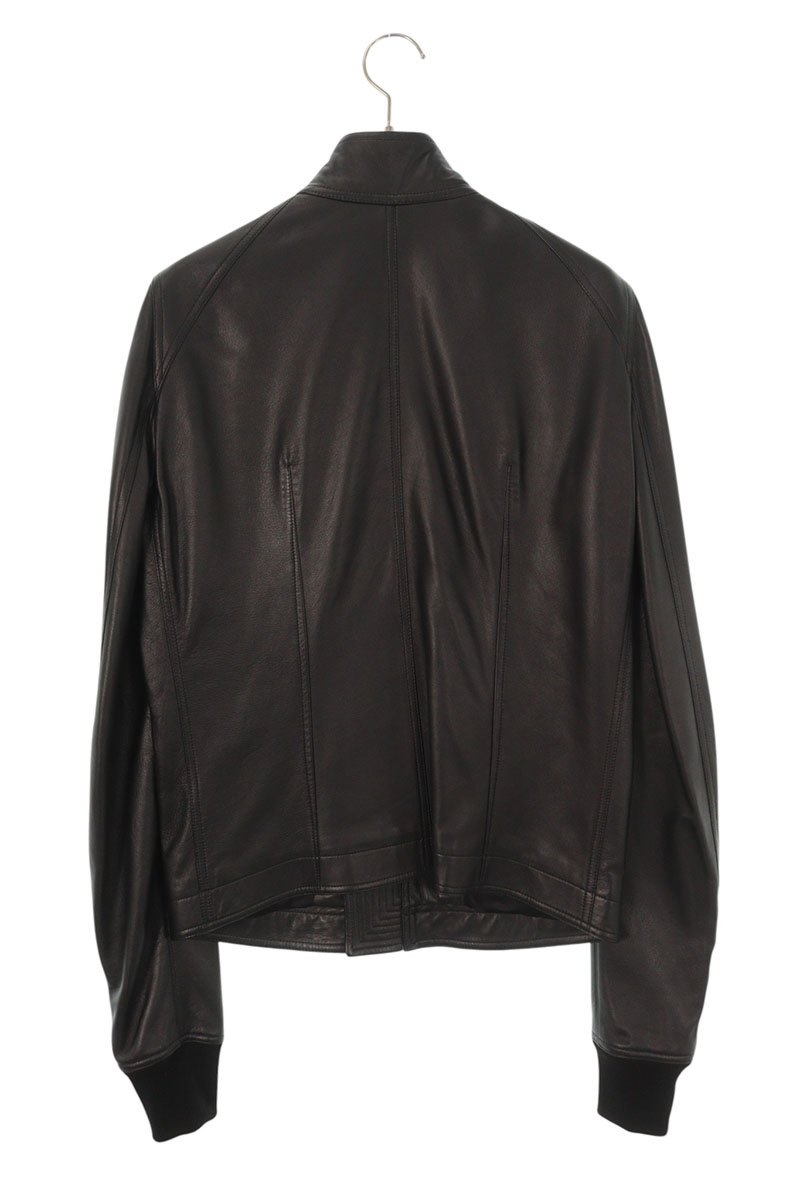 リックオウエンス Rick Owens　サイズ:50 RU01B1761-LLP Intarsiaレザージャケット(ブラック)【801152】【OM10】【メンズ】【中古】bb376#rinkan*A