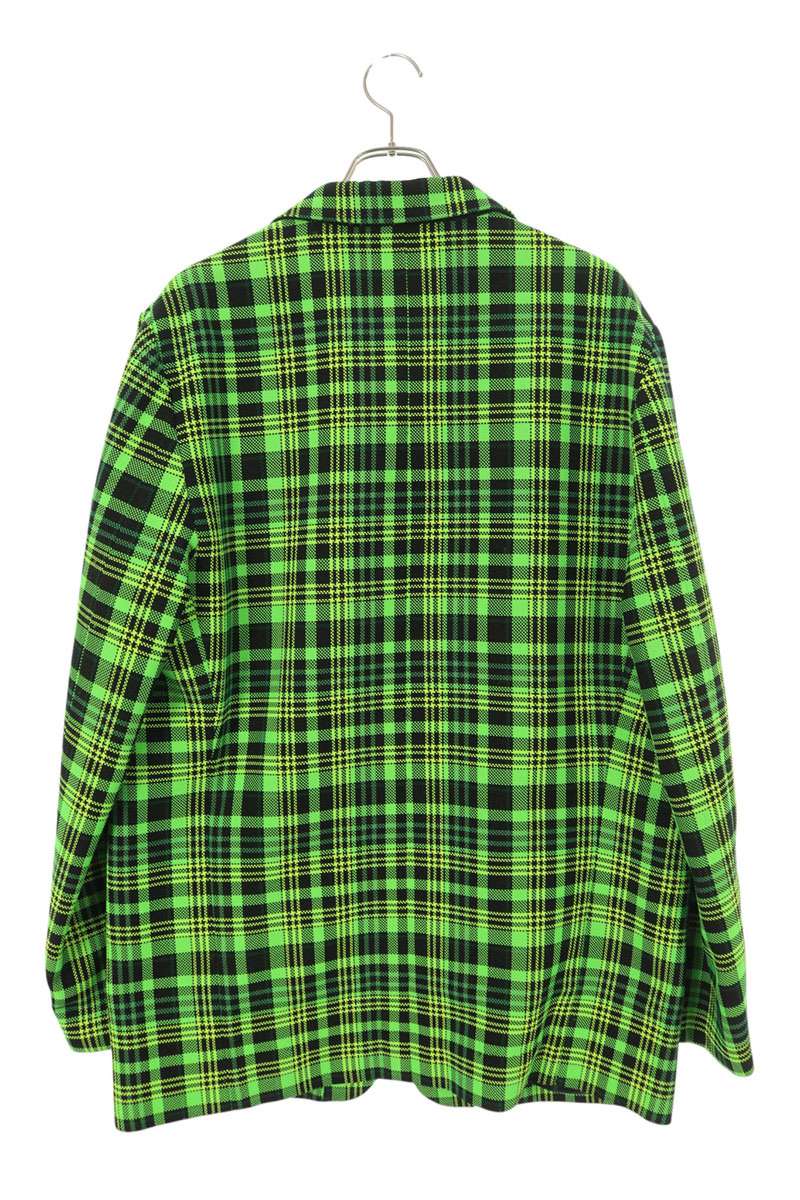 エスアールスタジオ S.R. STUDIO　サイズ:48 チェック総柄ビッグサイズ3Bジャケット(グリーン×ブラック)【701152】【SB01】【メンズ】【中古】bb78#rinkan*B