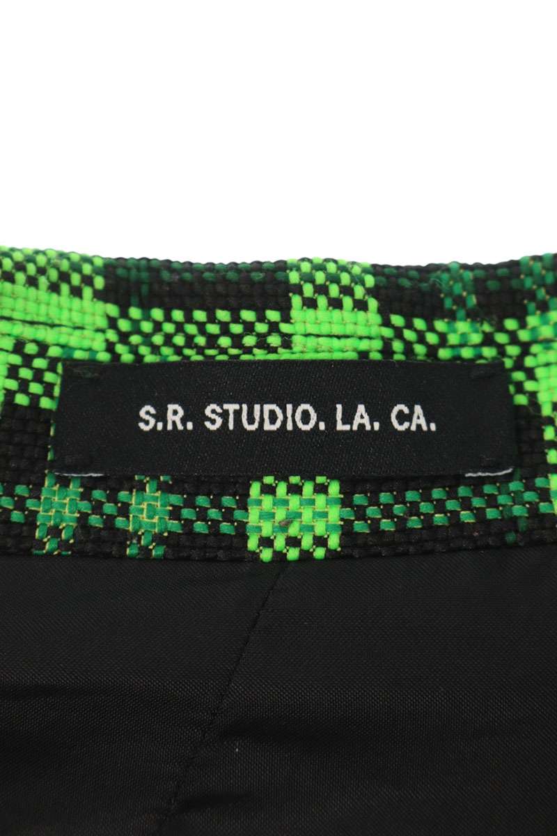 エスアールスタジオ S.R. STUDIO　サイズ:48 チェック総柄ビッグサイズ3Bジャケット(グリーン×ブラック)【701152】【SB01】【メンズ】【中古】bb78#rinkan*B