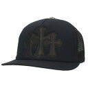 クロムハーツ Chrome Hearts サイズ:ONE SIZE TRUCKER CAP レザーパッチトラッカー カモ柄3セメタリーレザーパッチクロスボール付...