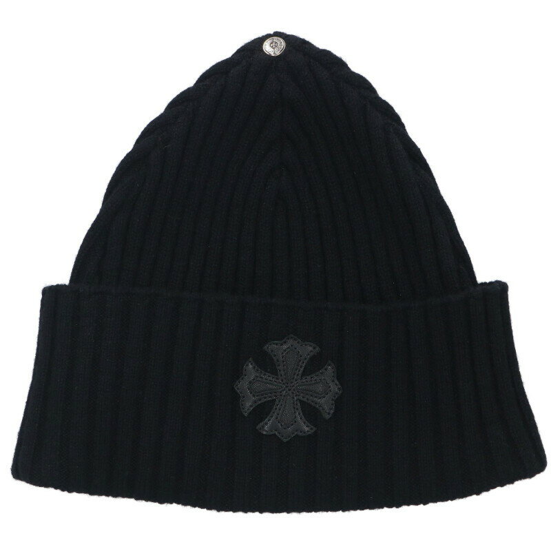 クロムハーツ Chrome Hearts サイズ:ONE SIZE CHプラスパッチカシミアニットビーニー(ブラック)【901152】【OK15】【小物】【中古...