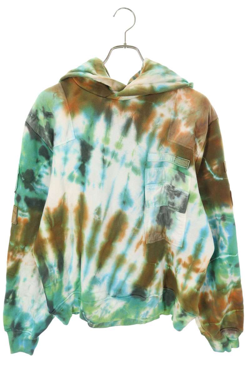 アミリ AMIRI サイズ:S タイダイ柄プルオーバーパーカー(ブルー調×グリーン調×ブラウン調)【901152】【OM10】【メンズ】【レディース】【中古】b...