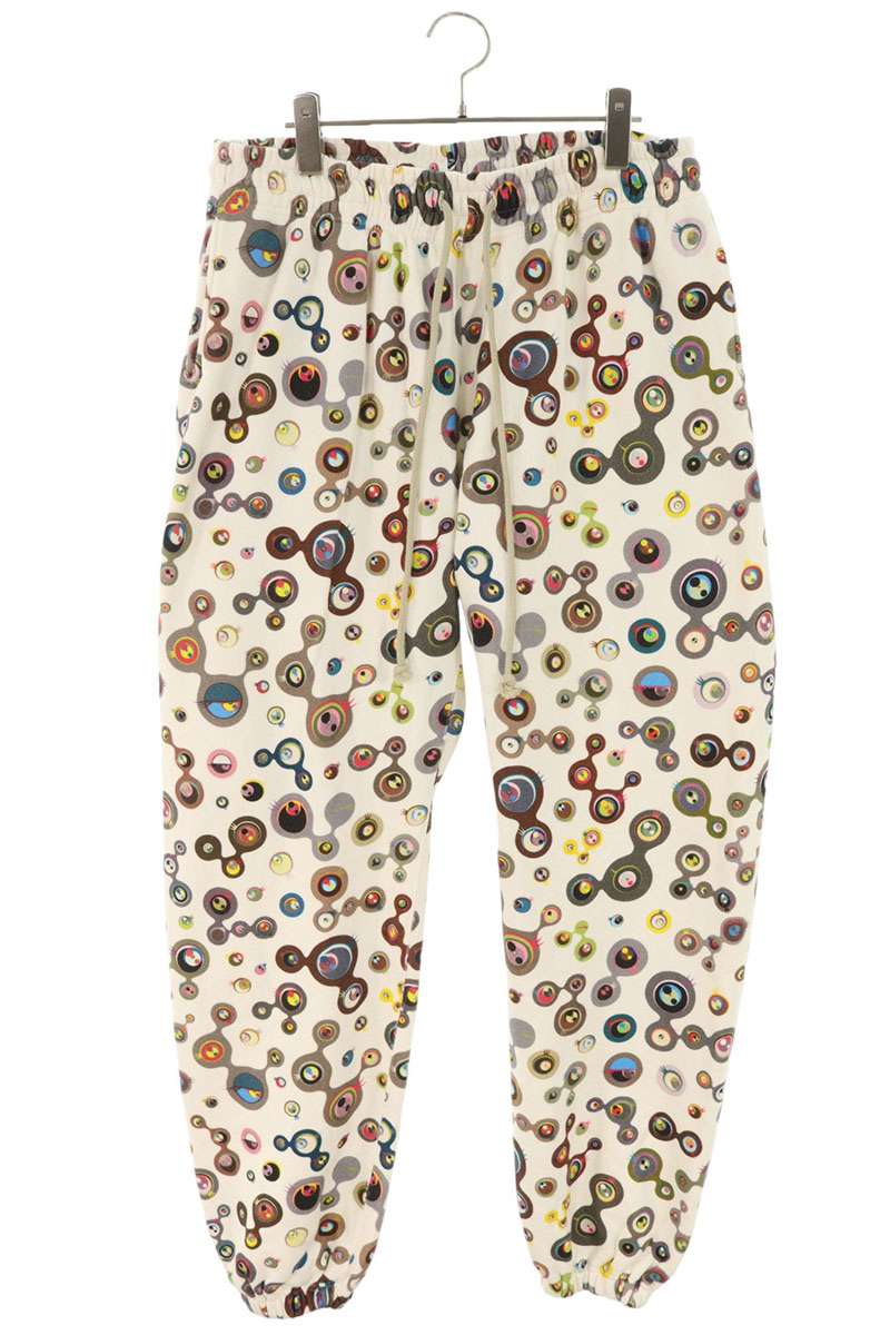 タカシムラカミ カイカイキキ TAKASHI MURAKAMI KAIKAI KIKI サイズ:XL Jelly Fish Eyes Sweat Pants ジェリーフィッシュアイズスウェットロングパンツ(ホワイト×マルチ)【901152】【SB01】【メンズ】【中古】bb33#rinkan*A