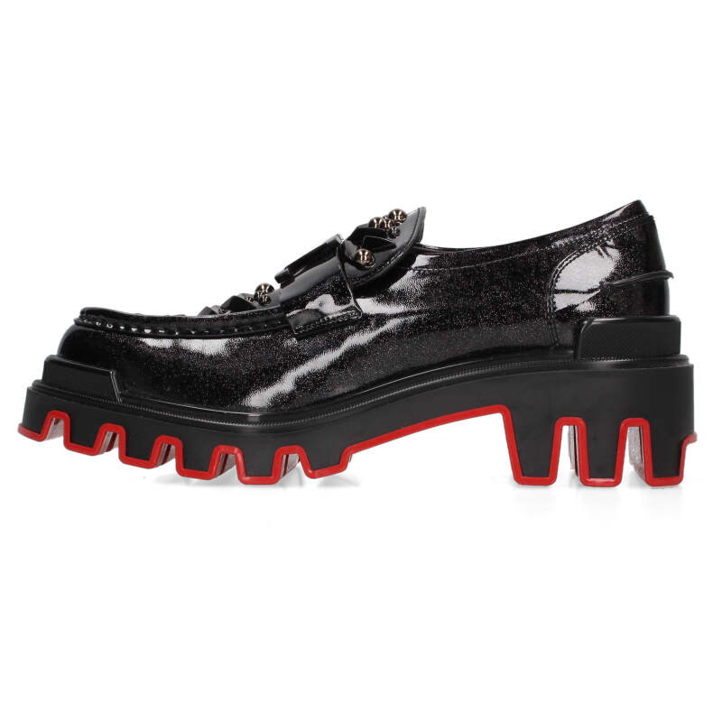 クリスチャンルブタン Christian Louboutin　サイズ:43 The Amazing Loubi Flat スタッズパテントプラ..