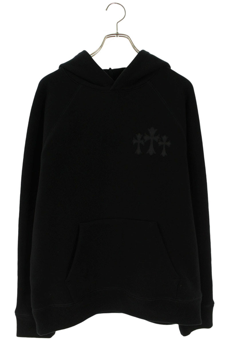 クロムハーツ Chrome Hearts サイズ:M 7-11 HOODIE バックCHロゴクロス刺繍プルオーバーパーカー(ブラック)【511152】【SJ02...