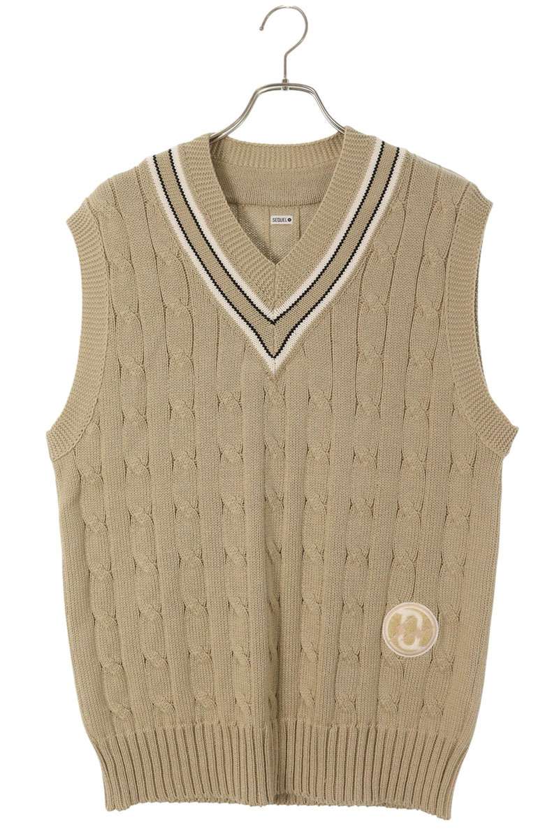 シークエル SEQUEL　サイズ:L ニットベスト(ベージュ)【121152】【BS99】【メンズ】【中古】bb18#rinkan*B(4)