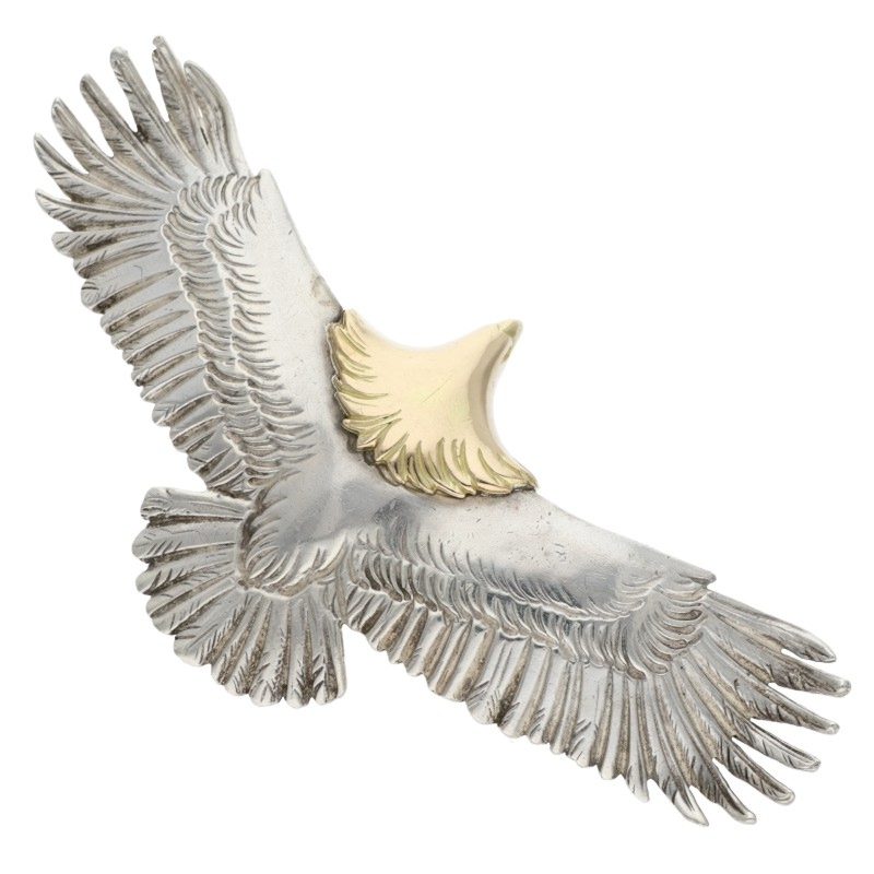 タディアンドキング TADY & KING サイズ:大 旧型 頭金大イーグル K18シルバーネックレストップ(シルバー×ゴールド 27.45g)【321152】【FK04】【小物】【中古】bb223#rinkan*B