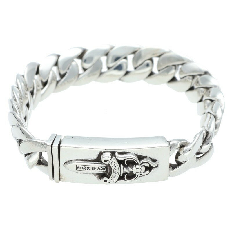 クロムハーツ Chrome Hearts サイズ:18LINK ID BBY DGGR ベイビーIDダガー シルバーブレスレット(シルバー 45.33g)【321152】【OS06】【小物】【中古】bb297#rinkan*B
