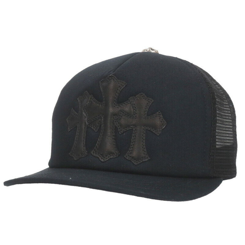 クロムハーツ Chrome Hearts サイズ:ONE SIZE TRUCKER CAP トラッカーキャップ 3セメタリーレザーパッチメッシュキャップ帽子(ブ...