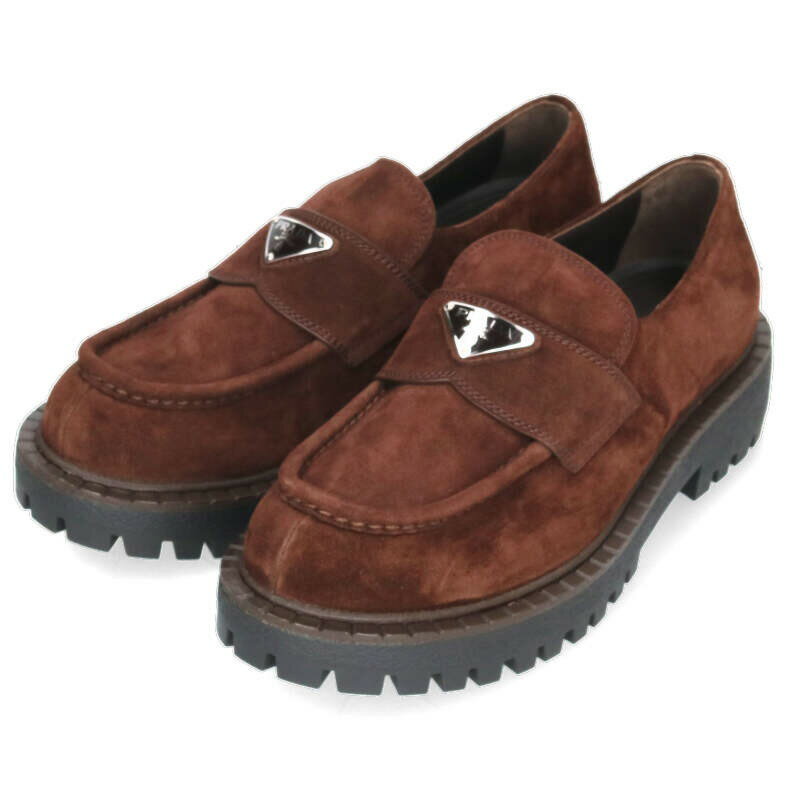 プラダ PRADA　サイズ:7 2DE151 トライアングルスエードローファー(ブラウン)【911152】【SB01】【メン..