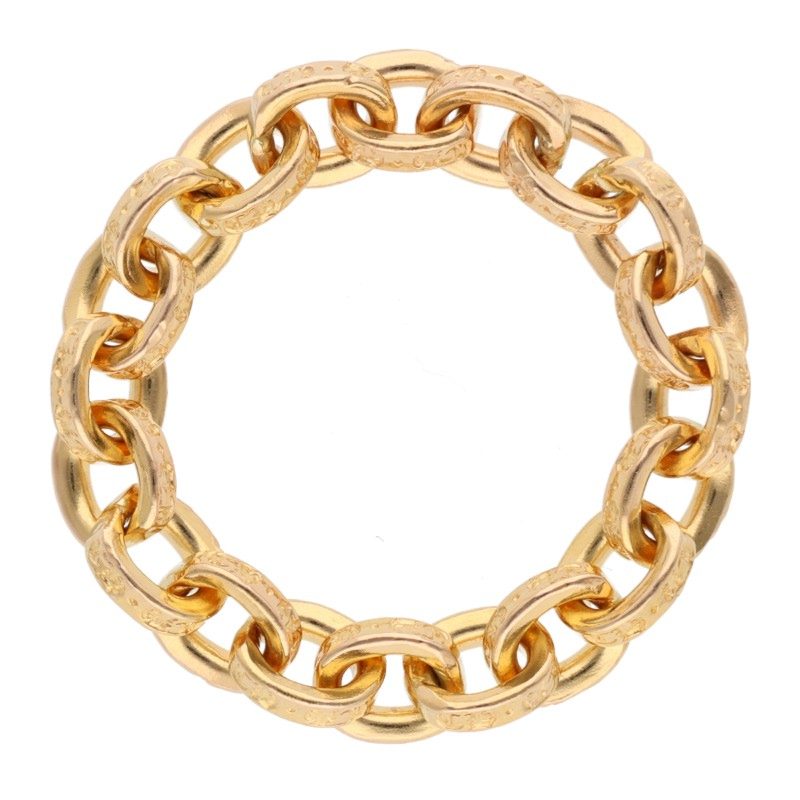 クロムハーツ Chrome Hearts サイズ:21.5号 22K PAPER CHAIN RING ゴールドリング(イエローゴールド 9g)【321152】【SS07】【小物】【中古】bb406#rinkan*B