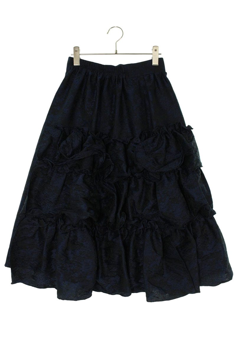 メッキ MEKKI サイズ:38 22AW BON BON 7008 アシンメトリーティアードスカート(ネイビー調)【321152】【BS99】【レディース】【中古】bb177#rinkan*B