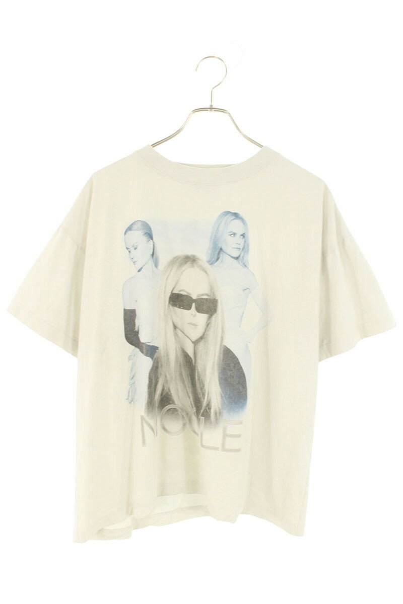 バレンシアガ BALENCIAGA サイズ:S 25SS 826344 TSVW3 ニコールプリントクロップドボクシーTシャツ(ライトグレー)【221152】【...