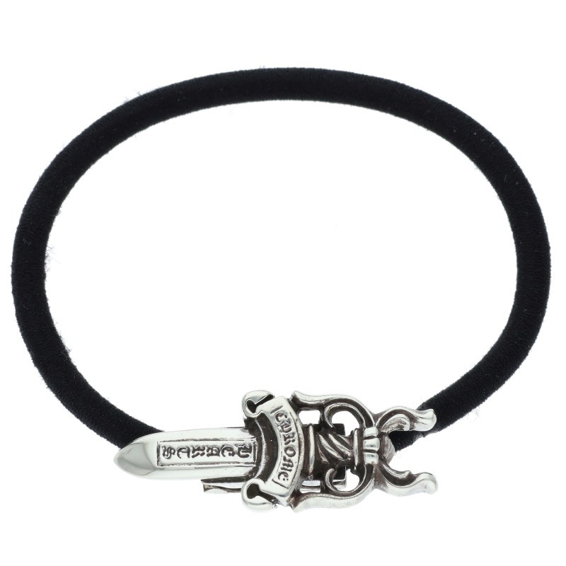 クロムハーツ Chrome Hearts HAIRBAND ダガーボタンヘアゴム シルバーコンチョ(シルバー 総重量13.06g)【321152】【SS07】【小物】【中古】bb187#rinkan*B