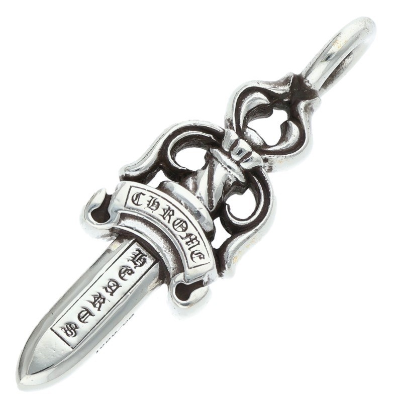 クロムハーツ Chrome Hearts　 DOUBLE DAGGER ダブルダガー ペンダント シルバーネックレストップ(シル..