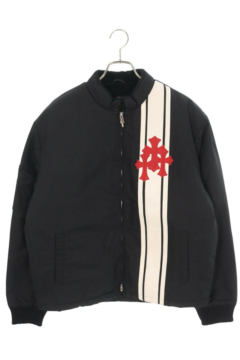 クロムハーツ Chrome Hearts サイズ:M PTCHS COBRA JKT セメタリーパッチ付き裏地ボアナイロンブルゾン(ブラック×シルバー)【102...