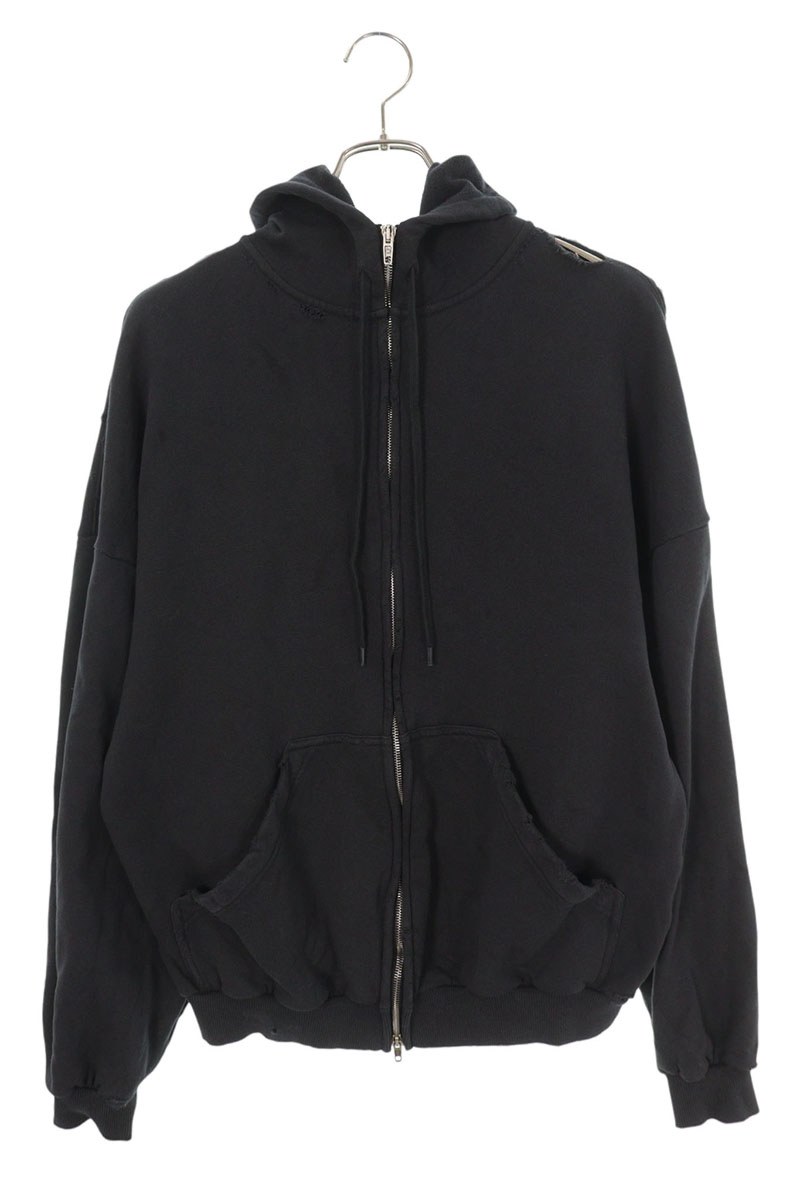 バレンシアガ BALENCIAGA　サイズ:1 826162 TSVF8 セキュリティーテープロゴパーカー(ブラック)【10215..