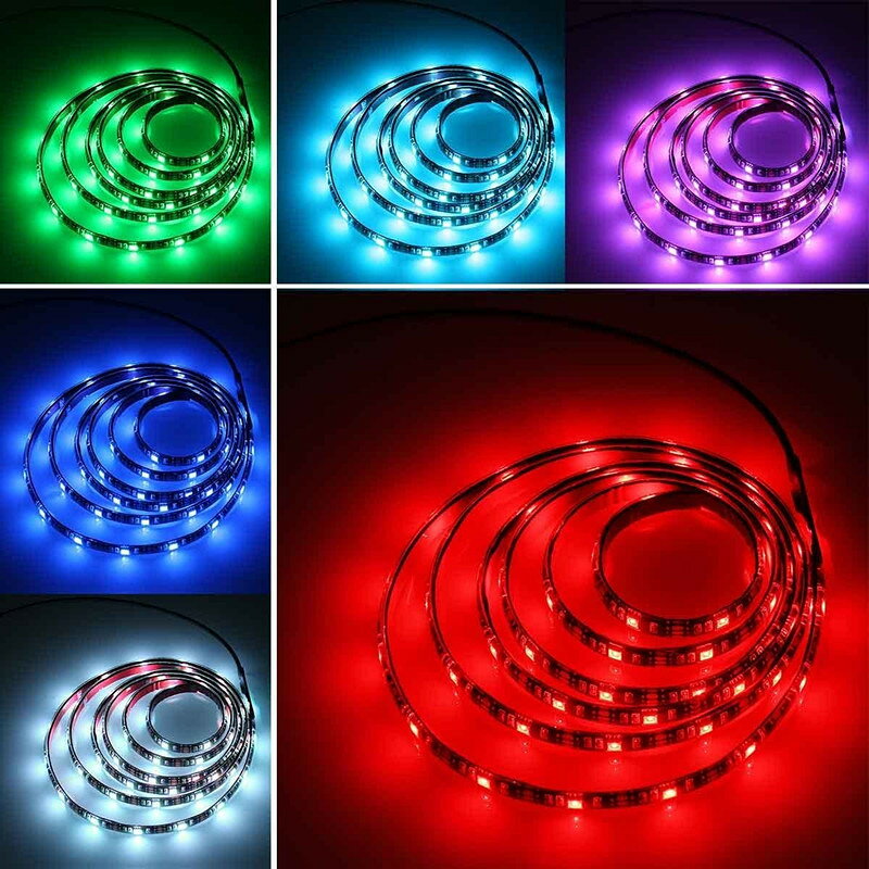 LEDテープ 12V 5M RGB 黒ベース 300連 SMD5050防水 調光 調色 リモコン操作 マルチ...