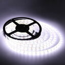 LEDテープライト DC12V ホワイト 白 300連 5m 5050SMD 防水 高輝度SMD 白ベース 切断可能 正面発光 防水仕様 LEDテープ 間接照明...