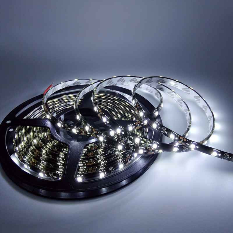 LEDテープライト DC12V 300連 5m 3528SMD 黒ベース ホワイト 白 切断可能 正面発光...
