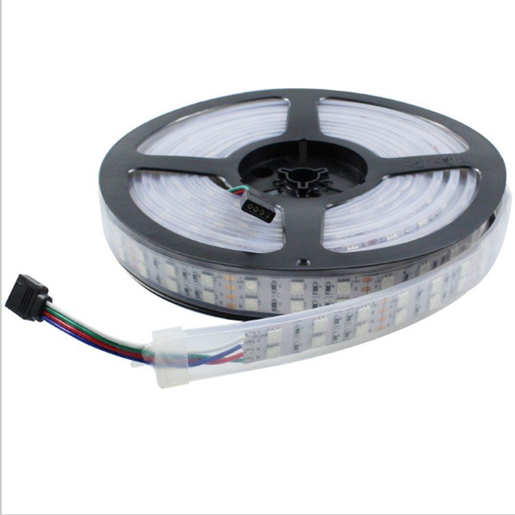 LEDテープライト RGB DC12V 5M 600連 二列式 カバー付 防水 SMD5050 リモコン付 LEDテープ 蛍光灯 照明 看板照明 間接照明