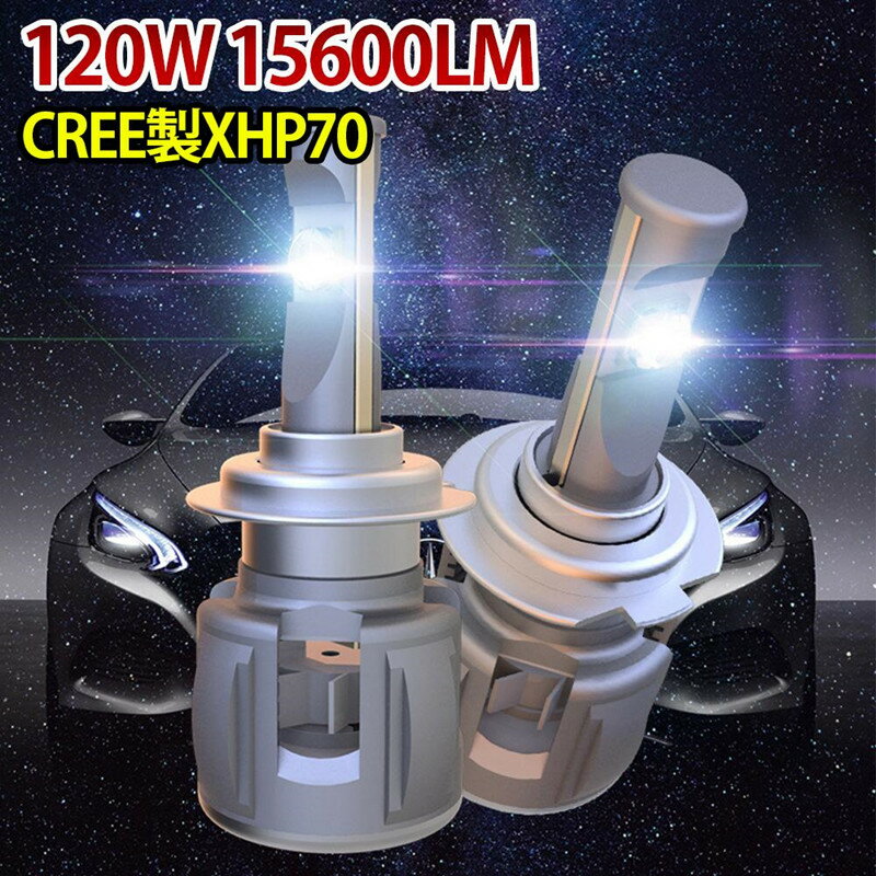120W 15600LM 6000K CREE製XHP70 X70 LEDヘッドライト H4Hi LoH8 H11 H16 新車検対応 2個セット