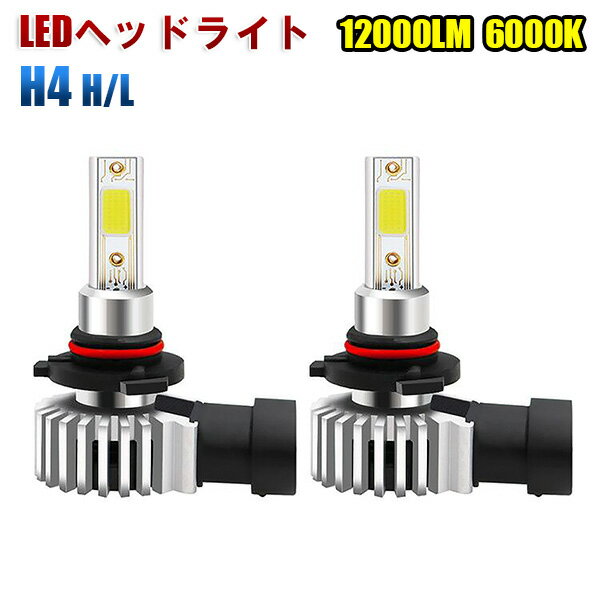 LEDフォグランプ ヘッドライト D9 6000K 12000LM H4 H L 2個セット