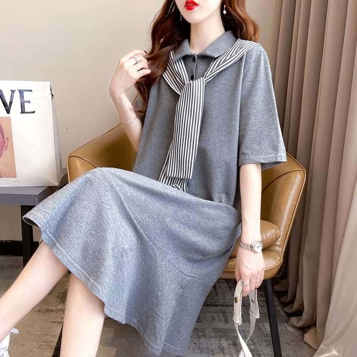 【8/28まで!!39%offクーポン対象】春新作 予約商品 大きいサイズ レディース ワンピース 膝下 ポロシャツ ロング丈 オーバーサイズ ビッグサイズ 20代 30代 40代 50代 60代 レディースファッション M L LL 3L 4L 体型カバー 大人カジュアル 春服 春服 230331のサムネイル