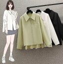 【39%offクーポン対象】春新作 予約商品 大きいサイズ レディース シャツ トップス フルジップ 襟付き カットソー 20代 30代 40代 50代 60代 レディースファッション M L XL XXL 3XL 4XL 女性ファッション 体型カバー 大人カジュアル 春服 物 230227(4)