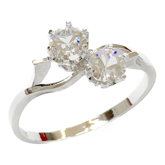 【予約商品】 大きいサイズ レディース 指輪 リング ダブルストーン 立て爪 SILVER925 スワロフスキー 10号 11号 12号 13号 14号 15号 16号 17号 18号 19号 20号