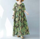 【半額 50%offクーポン対象】予約商品 大きいサイズ レディース 大判フラワー柄プリント ロング フレアワンピース マキシ丈 総柄 ワンピース 半袖 大人 30代 40代 50代