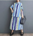 【9日限定!!45%offクーポン対象】春新作 予約商品 大きいサイズ レディース セットアップ 上下セット シャツ パンツ 半袖 ストライプ カラフル ドット 水玉 フリーサイズ 大人 30代 40代 50代 春服 202405