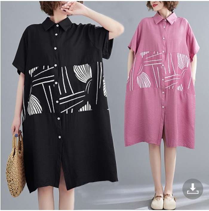 冬新作 予約商品 大きいサイズ レディース トップス ワンピース ひざ丈 シャツワンピ 半袖 エスニック ワンサイズ 大人カジュアル