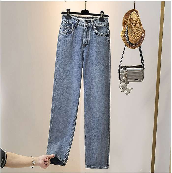 冬新作 予約商品 大きいサイズ レディース デニムパンツ デニム ストレート フリンジ M L LL 3L 4L 5L 韓国ファッション 大人カジュアル