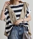 【今だけ50%OFF 3080円⇒1540円_更にクーポンで割引】大きいサイズ レディース Tシャツ 太ボーダー ワイドシルエット フレンチスリーブ Tシャツ カットソー トップス チュニック ビッグサイズ オーバーサイズ 韓国ファッション カジュアル 可愛い