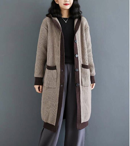 【最大50%~30%offクーポン対象】春新作 予約商品 ロングカーディガン 長袖 ニット 配色デザイン カジュアル ベージュ ブラウン 秋冬 大きいサイズ レディース レディース 大人 30代 40代 50代 春服 202411 【最大50%~30%offクーポン対象】春新作 予約商品 ロングカーディガン 長袖 ニット 配色デザイン カジュアル ベージュ ブラウン 秋冬 大きいサイズ レディース レディース 大人 30代 40代 50代 春服 202411