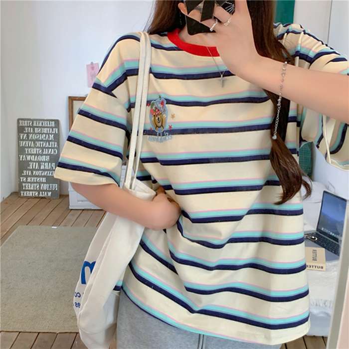 冬新作 予約商品 tシャツ 半袖 ボーダー カジュアル ロング ゆったり きれいめ 大きいサイズ レディース レディース 大人 30代 40代 50代 冬服 2025春夏新作