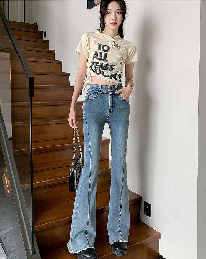 春新作予約商品ブーツカットデニムフ...