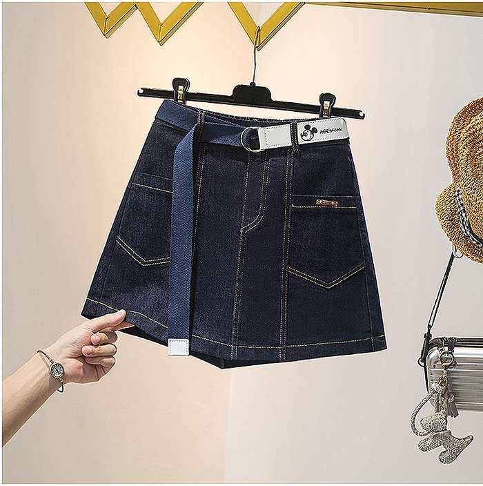 冬新作 予約商品 デニムスカート ミニスカート ベルト付き ハイウエスト ストリートカジュアル 大きいサイズ レディース レディース 大人 30代 40代 50代 冬服 2025春夏新作