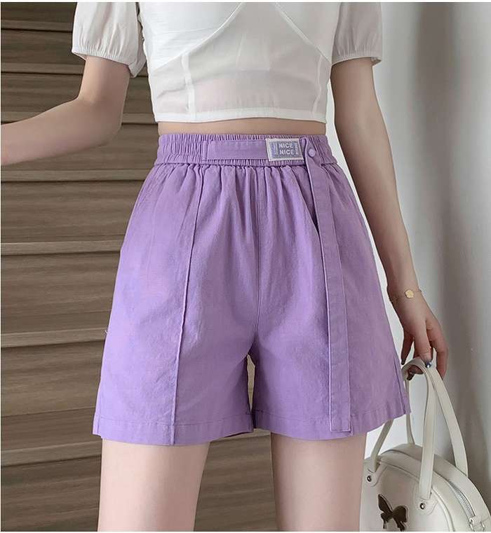 冬新作 予約商品 ラベンダーショートパンツ ウエストゴム カジュアル 涼しげ トレンド 春夏 大きいサイズ レディース レディース 大人 ..