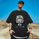 春新作 予約商品 キャラクターTシャツ 黒 半袖 ストリート メンズ おしゃれ 大きいサイズ レディース レディース 大人 30代 40代 50代 春服 2025春夏新作