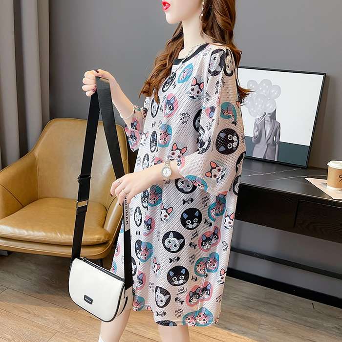 冬新作予約商品猫柄ドットメッシュワ...